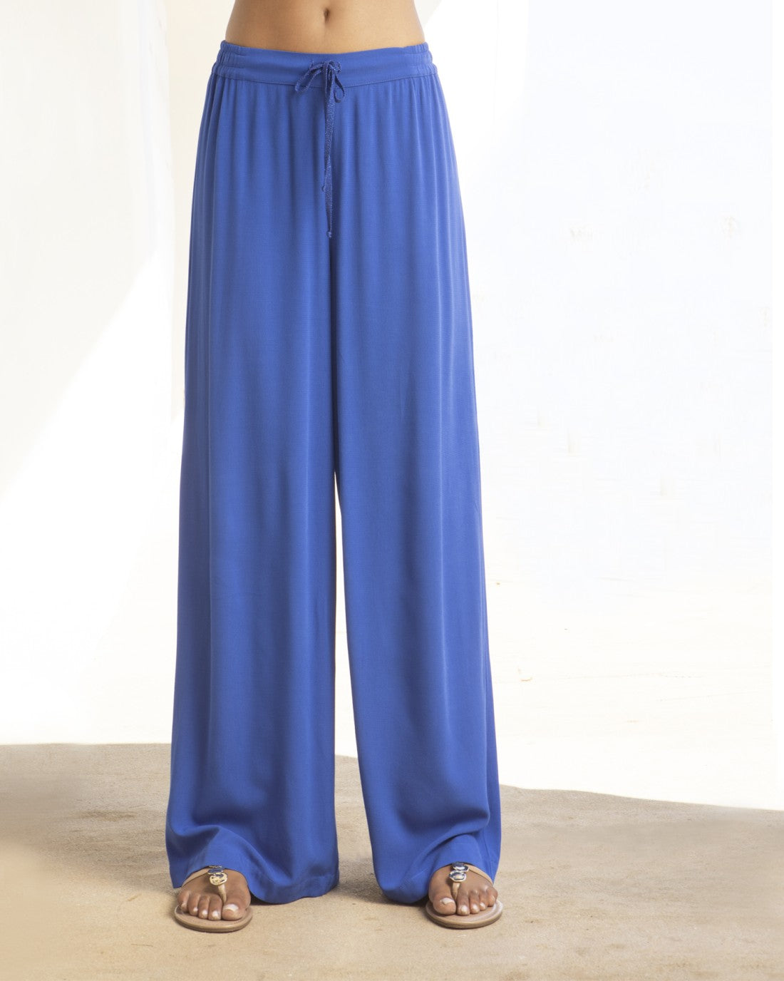 Pantalone in crepe blu Royal