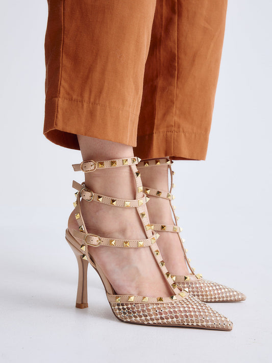 Decolte’  beige borchie e strass