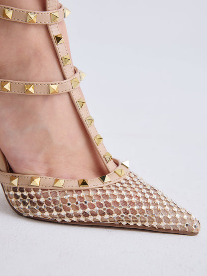 Decolte’  beige borchie e strass