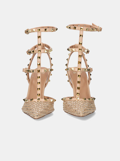 Decolte’  beige borchie e strass