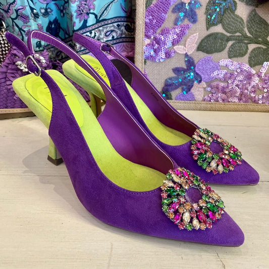 Décolleté slingback viola