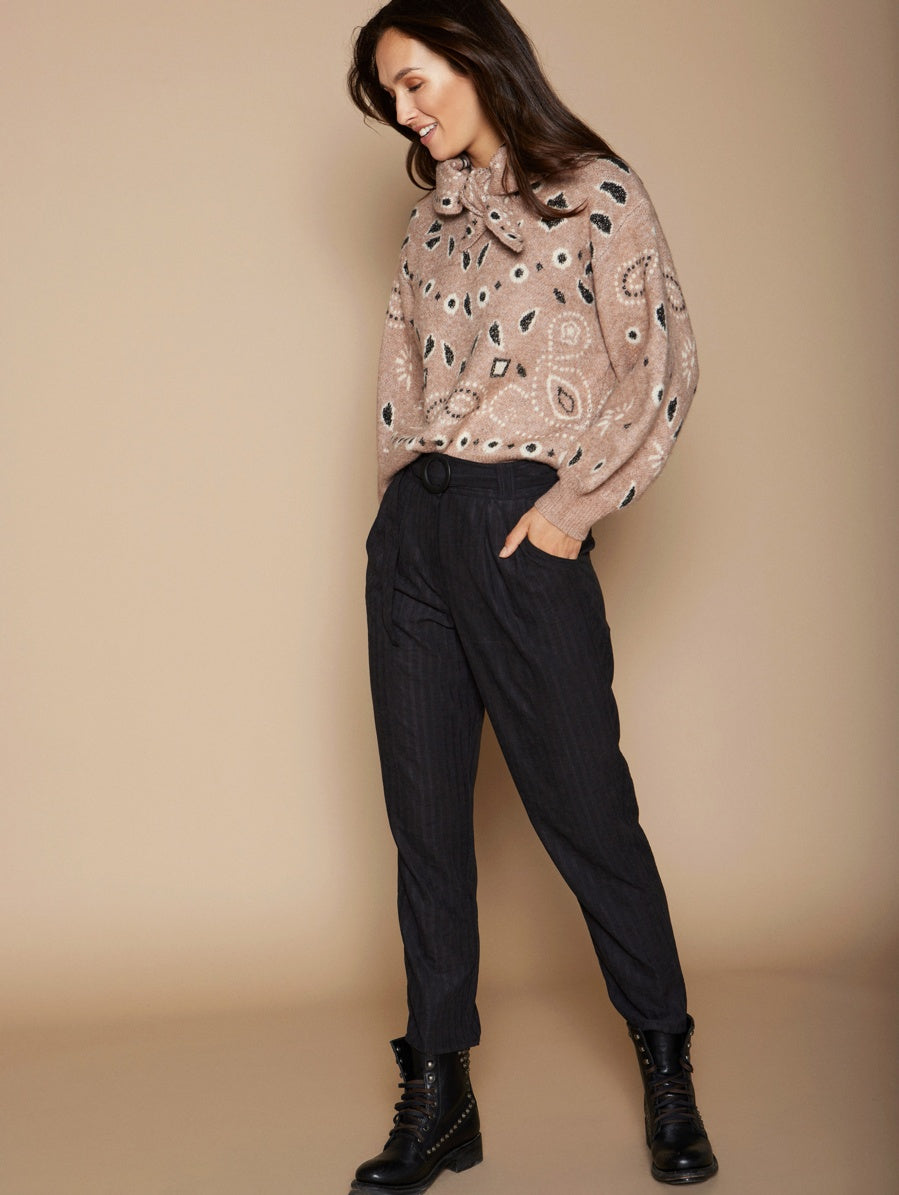 Pasley sweater with scarf detail