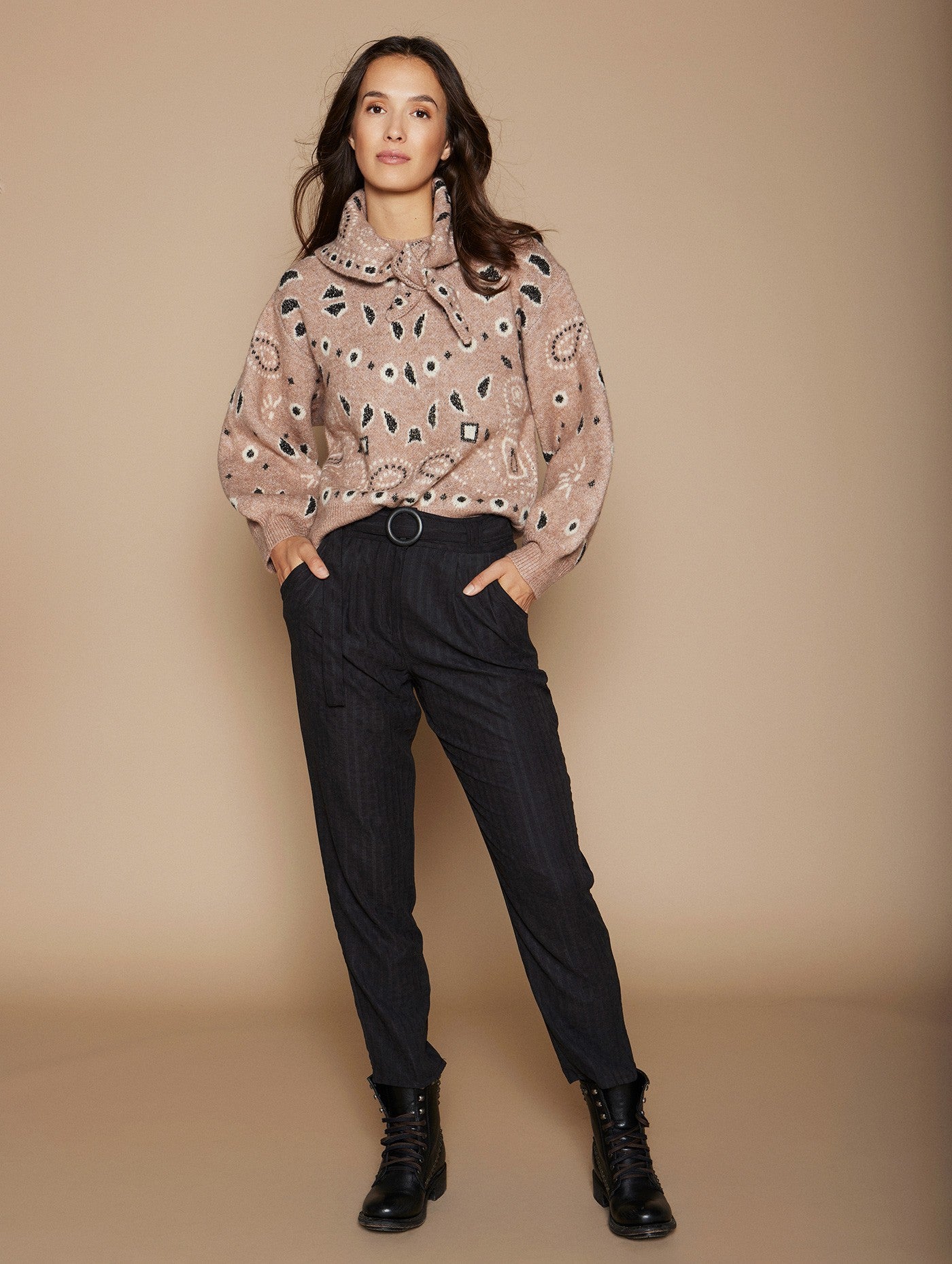 Pasley sweater with scarf detail