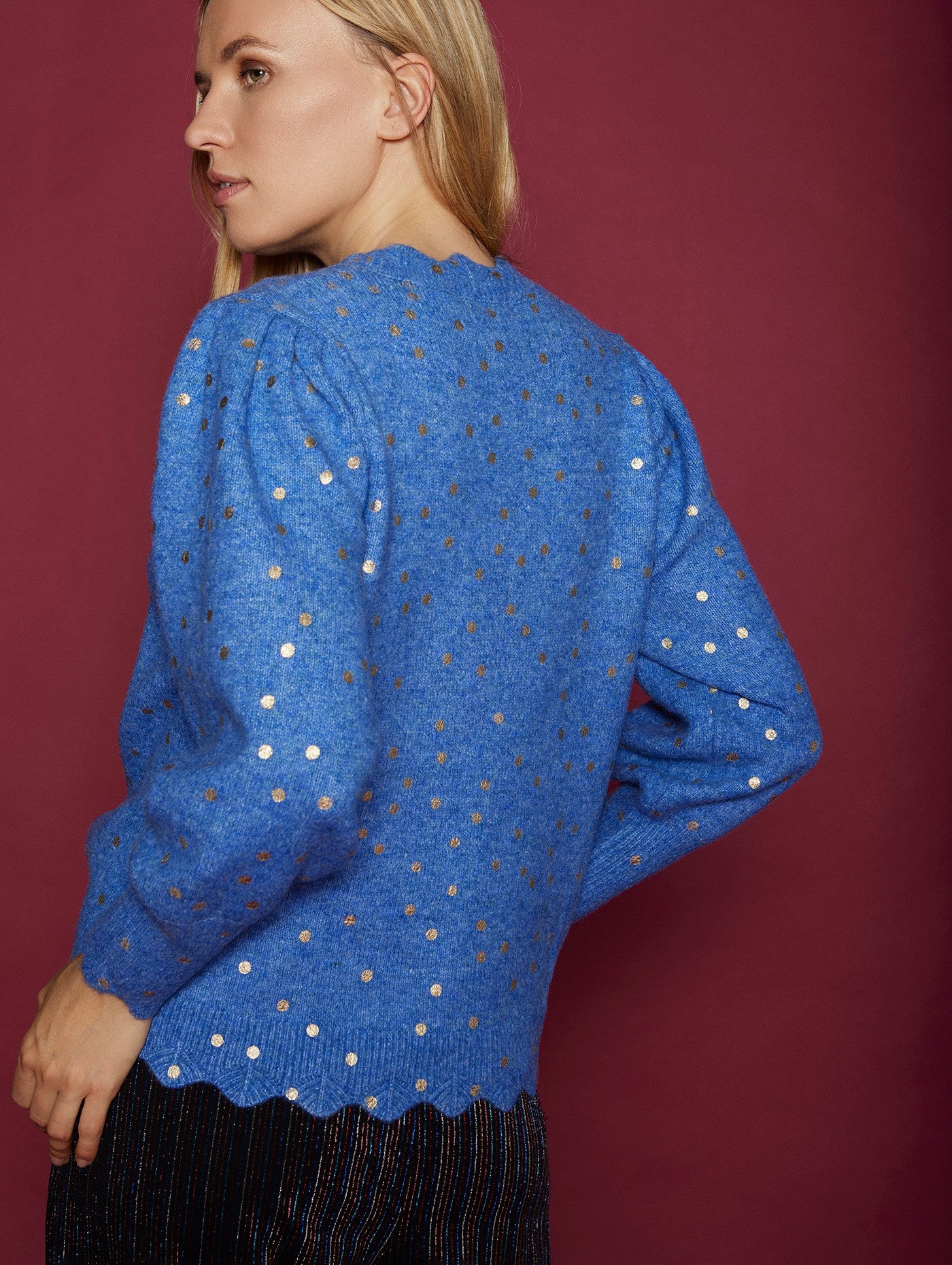 Maglia a pois dorati