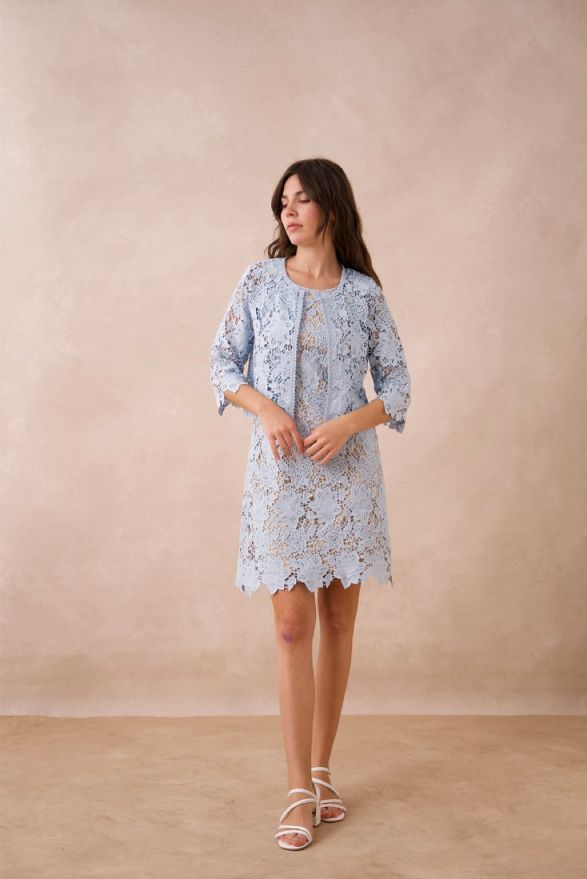 Tubino in pizzo azzurro