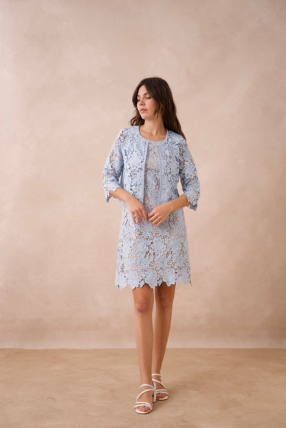 Tubino in pizzo azzurro