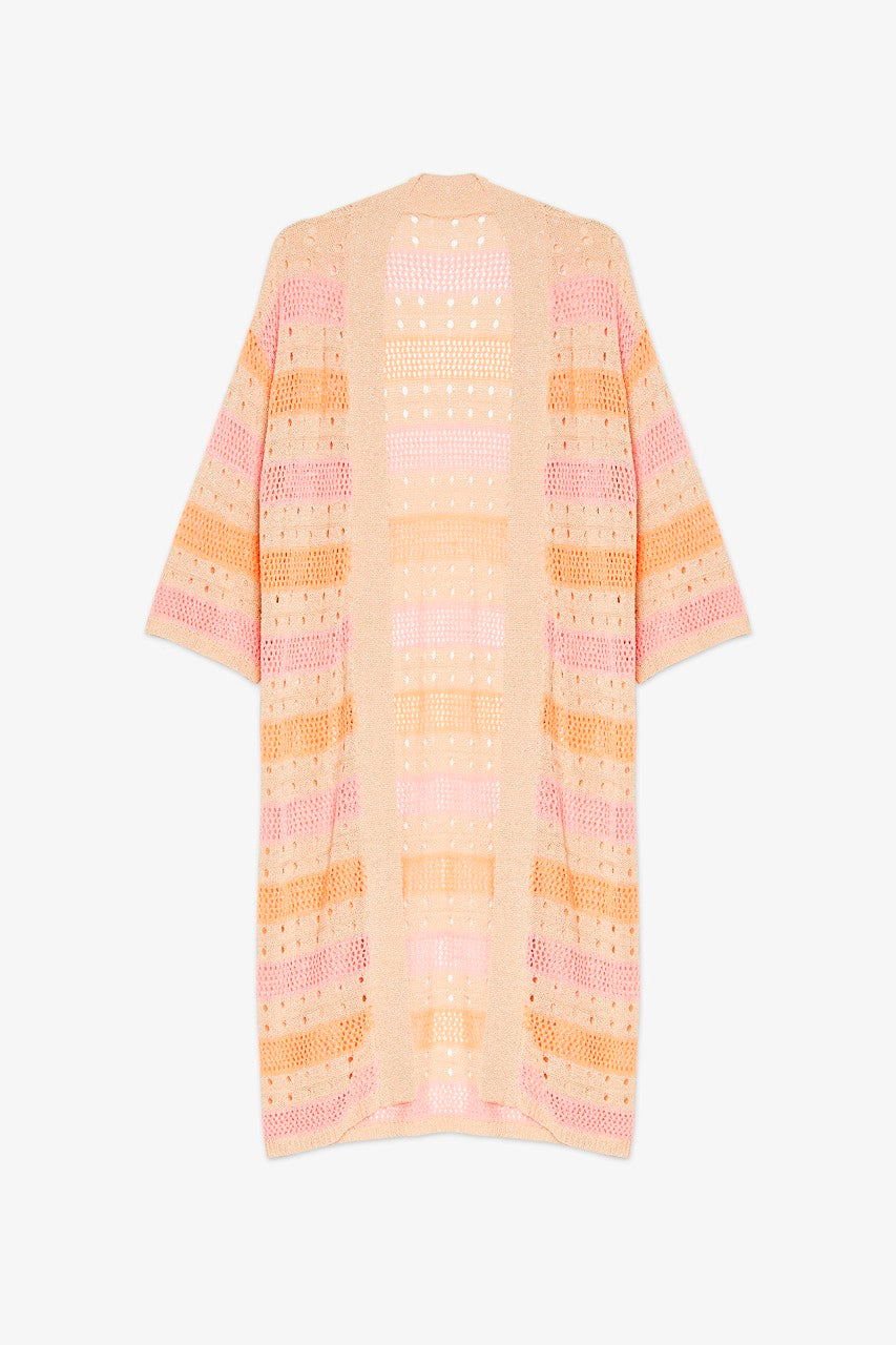 Cardigan lungo a righe