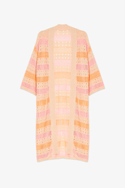 Cardigan lungo a righe