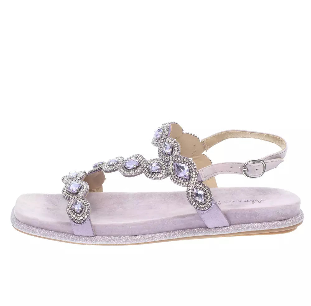 Sandalo strass lilla