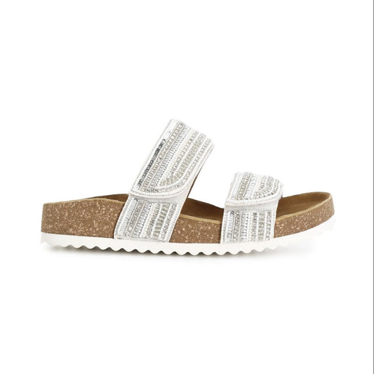 Beaded strap slippers