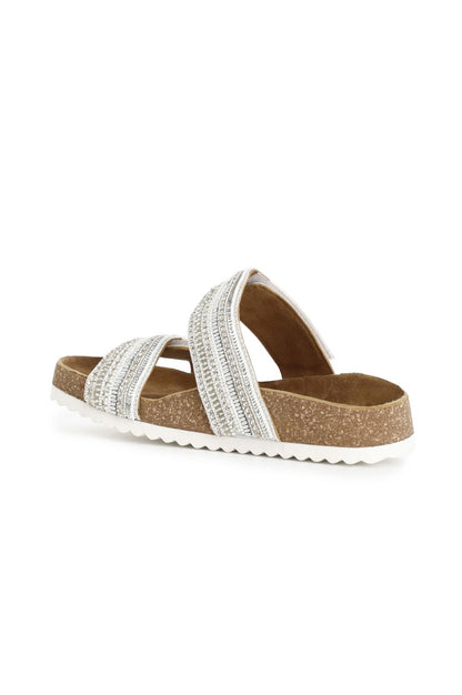 Beaded strap slippers