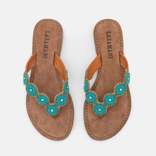 Turquoise flip flops