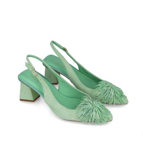 Décolleté slingback verde mela