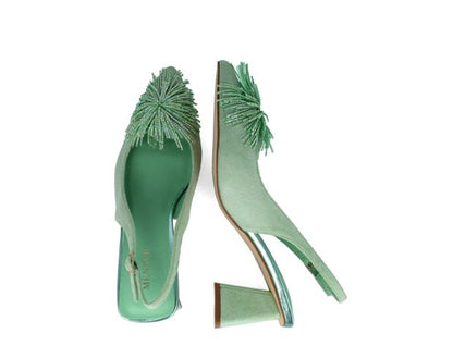 Décolleté slingback verde mela