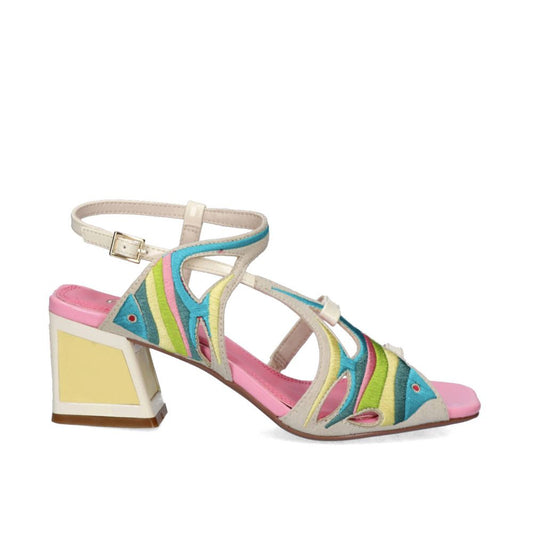 Yellow fish low heel sandal