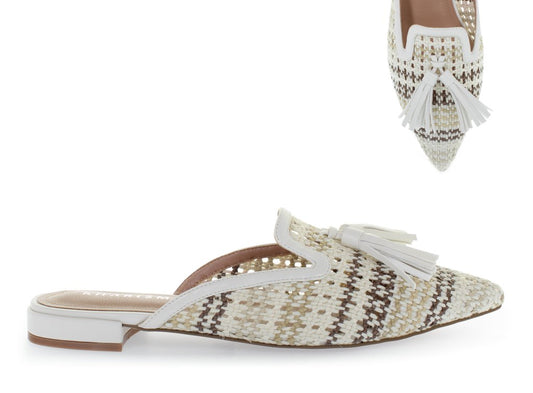 Sabot bianco con nappine
