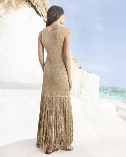 Abito bronzo con frange