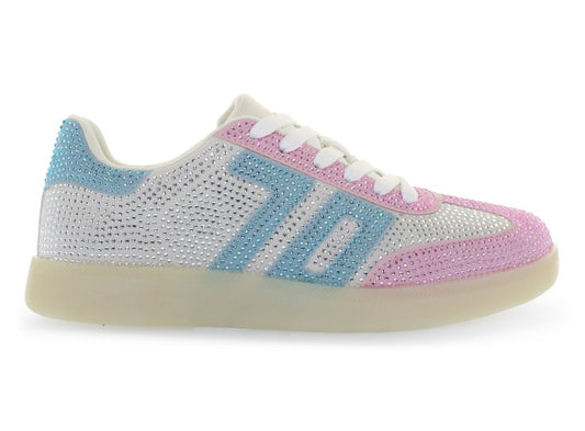 Sneakers strass rosa e azzurro