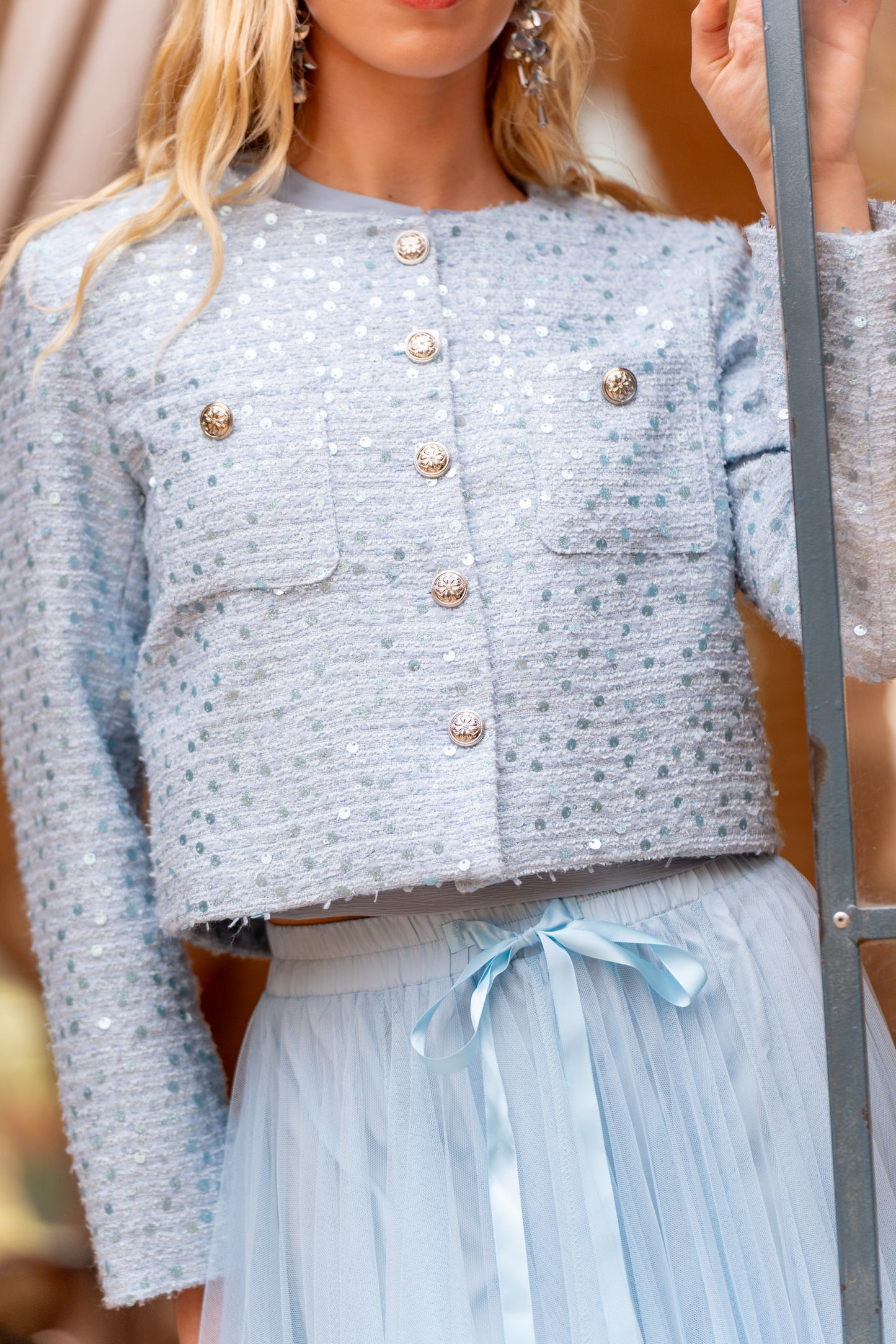 Giacchino boucle' azzurro