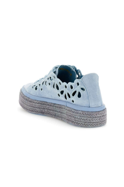 Sneakers in pelle smerlate azzurre