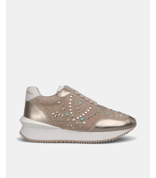 Sneakers borchie col.bronzo