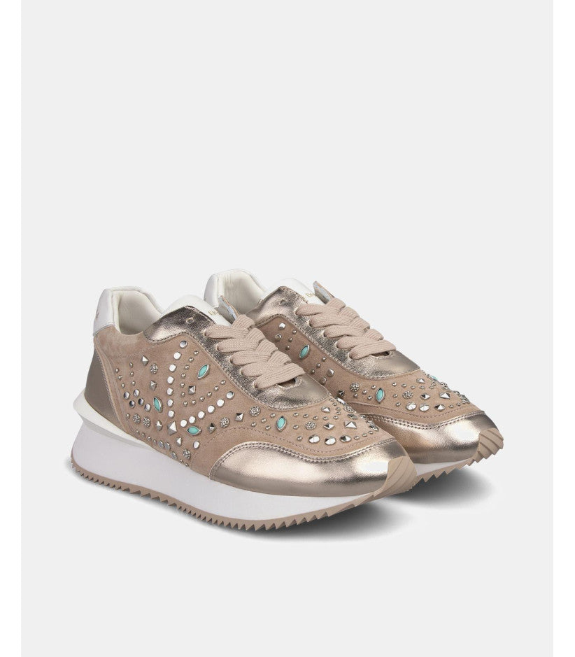 Sneakers borchie col.bronzo