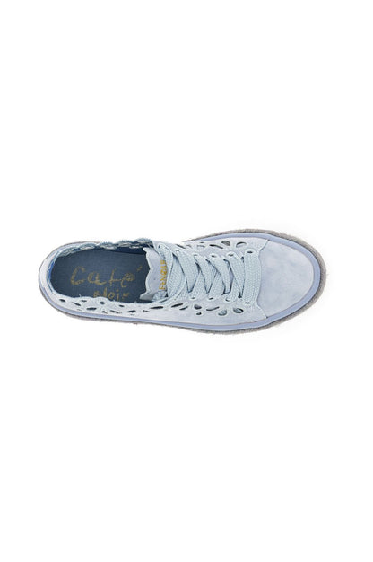 Sneakers in pelle smerlate azzurre