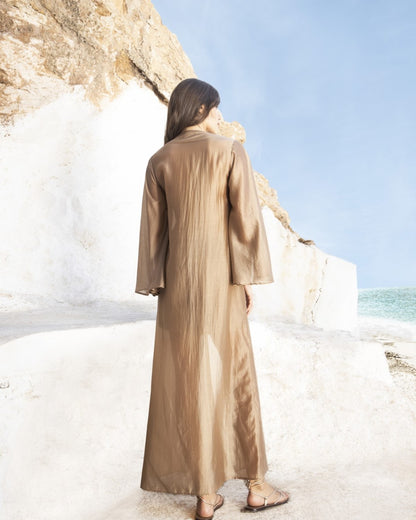 Kimono in voile con dettagli in maglia